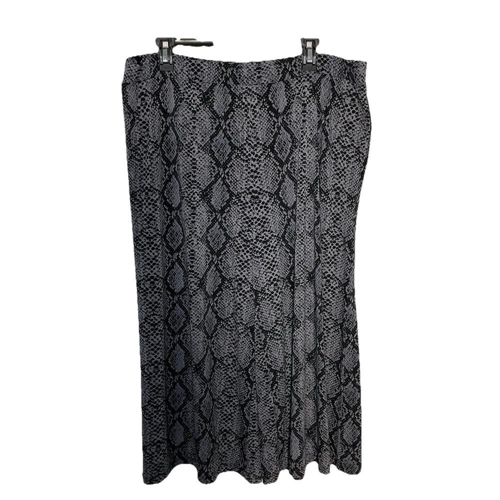 Susan Graver Large Animal Print Wide Leg Slinky Crop Pants Groucho Stretchy